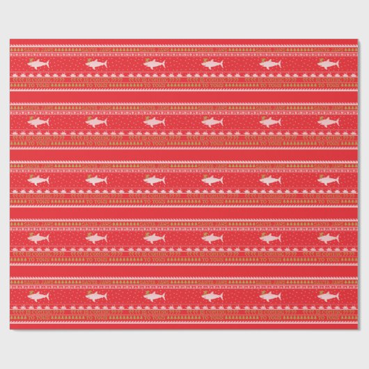 Papier Cadeau père Noël Shark laide Sweater Cadeau de Noël (Plat)