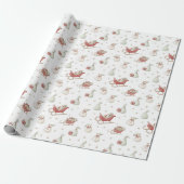 Papier Cadeau Père Noël Sleigh Motif (Déroulé)