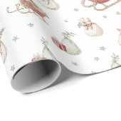 Papier Cadeau Père Noël Sleigh Motif (Coin rond)