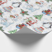 Papier Cadeau Père Noël Snowman Chat Pingouin Papier à enveloppe (Coin)
