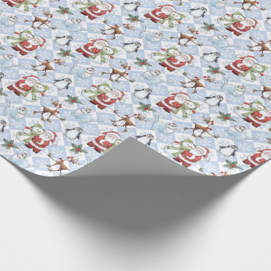 Papier Cadeau Père Noël, Snowman, Reindeer, Chat (Coin)
