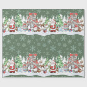 Papier Cadeau Père Noël Snowman Reindeer Papier d'enveloppement  (Plat)