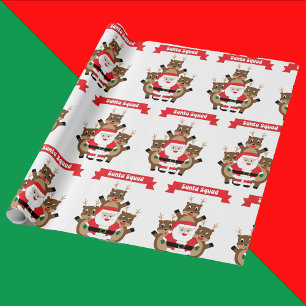 Papier Cadeau Père Noël Squad Christmas Reindeer Drôle