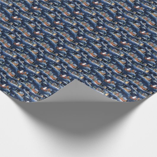 Papier Cadeau Père Noël Starlit Mountain Journey : Frost enchant (Coin)