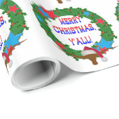 Papier Cadeau Père Noël Steer - Joyeux Noël Y'all (Coin rond)