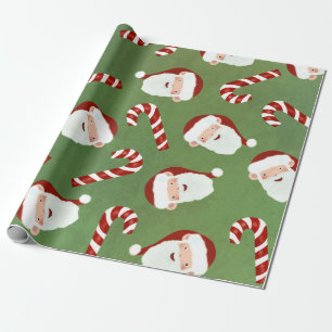 Papier Cadeau Père Noël & Sucre de canne Motif Noël Art Candy Ca