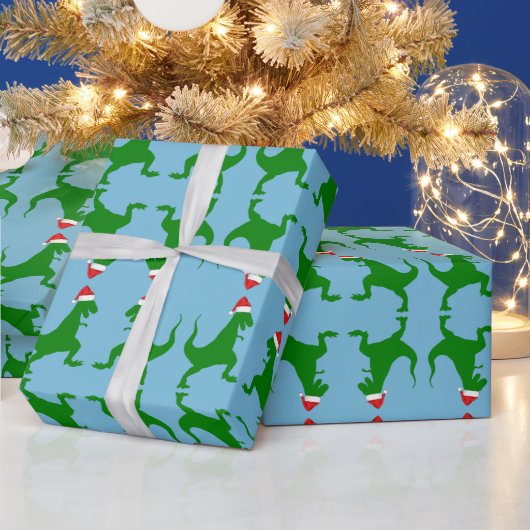 Papier Cadeau père Noël T-Rex (Vacances)