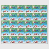 Papier Cadeau père Noël tropical (Plat)