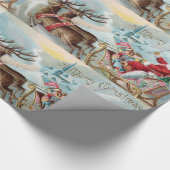 Papier Cadeau Père Noël venant à la ville (Coin)