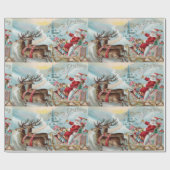 Papier Cadeau Père Noël venant à la ville (Plat)