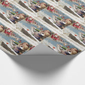 Papier Cadeau Père Noël Vintage (Coin)