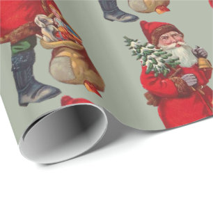 Papier Cadeau Père Noël vintage
