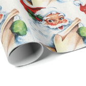 Papier Cadeau Père Noël vintage (Coin rond)