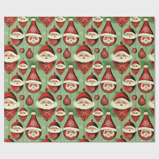 Papier Cadeau Père Noël Vintage Ornement délice (Plat)