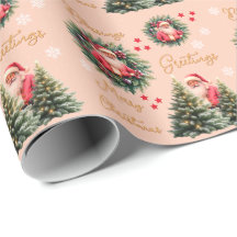 Père Noël vintage rose Cadeau