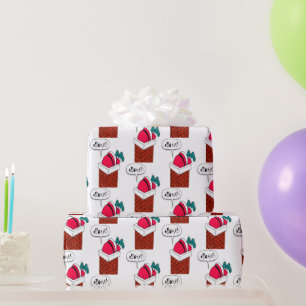 Papier Cadeau Père Noël vintage s'est coincée dans la cheminée