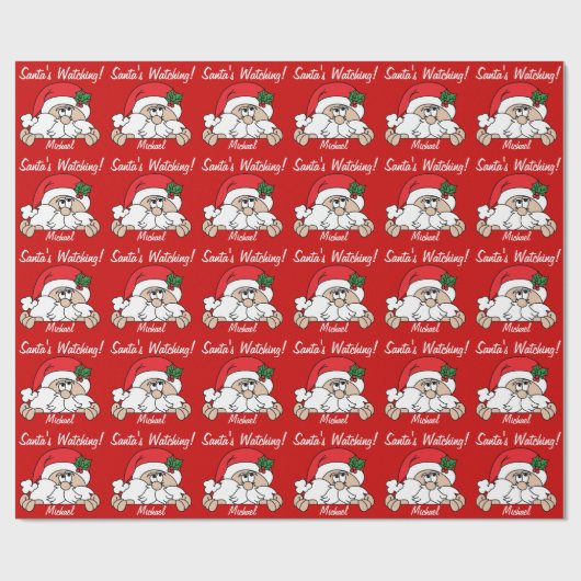 Papier Cadeau Père Noël vous regarde | Noël (Plat)