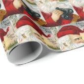 Papier Cadeau Père Noël vous regarder (Coin rond)