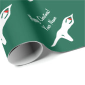 Papier Cadeau Père Noël yoga master drôle Noël (Coin rond)