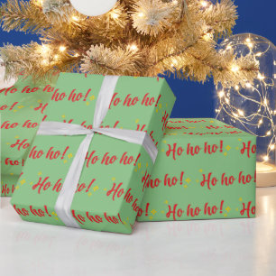 Papier Cadeau Père Noël's Red Ho Ho Ho Texte sur le cadeau Arriè