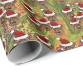 Papier Cadeau Pères Noël Airedale Terrier (Coin rond)