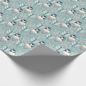 Papier Cadeau Perfect Barn Owl - arrière - plan bleu clair (Coin)