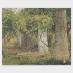Papier Cadeau Pergola Avec Raisins À Vins (Paysage Vignoble)