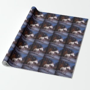 Papier Cadeau Période de fêtes de Noël du Bull Terrier