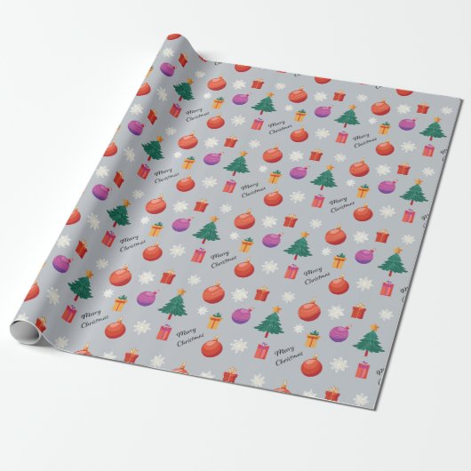 Papier Cadeau Période de vacances de Noël festive (Déroulé)
