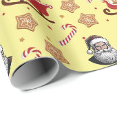 Papier Cadeau Période de vacances de Noël festive (Coin rond)