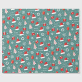 Papier Cadeau Période de vacances de Noël festive (Plat)
