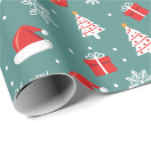 Papier Cadeau Période de vacances de Noël festive (Coin rond)