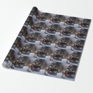 Papier Cadeau Période des Fêtes de Noël de l'American Staffordsh