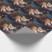 Papier Cadeau Période festive de Noël Corgi (Coin)