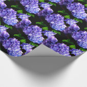 Papier Cadeau Périwinkel hydrangeas fleurs violettes fleurs bleu (Coin)