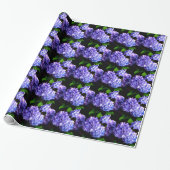 Papier Cadeau Périwinkel hydrangeas fleurs violettes fleurs bleu (Déroulé)