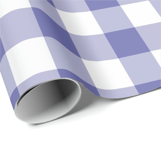 Papier Cadeau Périwinkle Buffalo Check En vichy Plaid Motif (Coin rond)