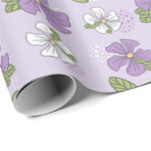 Papier Cadeau Périwinkles Lavender (Coin rond)