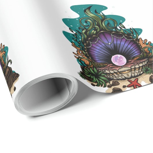 Papier Cadeau Perle De La Mer (Coin rond)