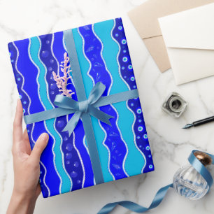 Papier Cadeau Perle de l'oeil de l'huître bleue