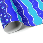 Papier Cadeau Perle de l'oeil de l'huître bleue (Coin rond)