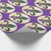 Papier Cadeau Perle Fleur de lis de mardi gras (Coin)