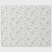 Papier Cadeau Perles Blanches Élégantes (Plat)