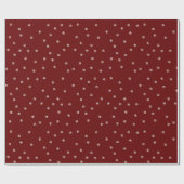 Papier Cadeau Perles blanches rouges foncées (Plat)