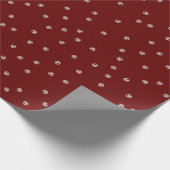 Papier Cadeau Perles blanches rouges foncées (Coin)
