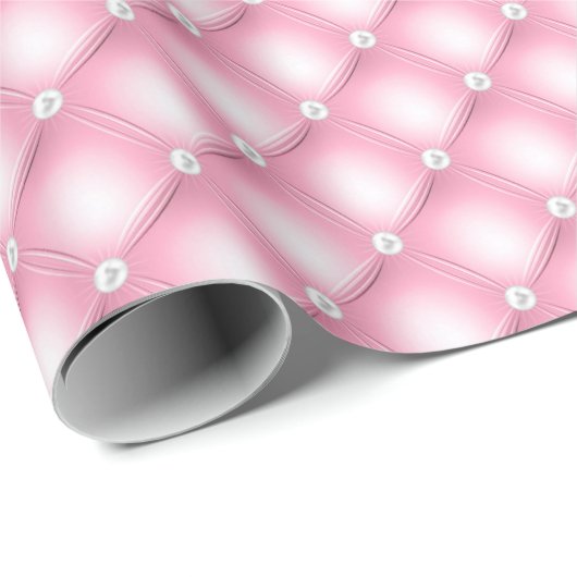 Papier Cadeau Perles Tufted Roses (Coin rond)