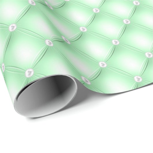 Papier Cadeau Perles Vertes Tufted (Coin rond)