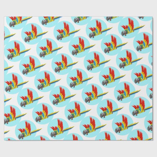 Papier Cadeau perroquet (Plat)