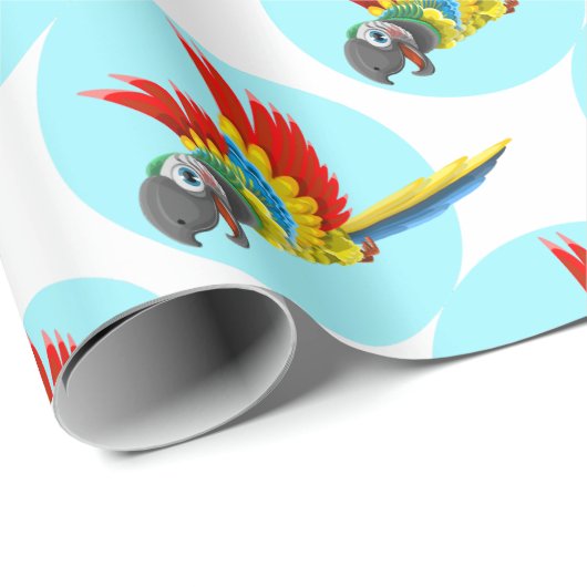 Papier Cadeau perroquet (Coin rond)