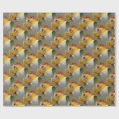 Papier Cadeau Perroquet caïque à ventre blanc avec jouet à bloc  (Plat)